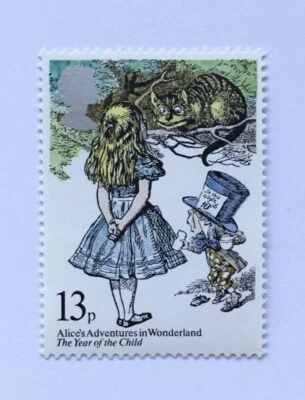 Alice In Wonderland The Mad Hatter & The Cheshire Cat 1979 Stamp - MNH - Image 1 of 2