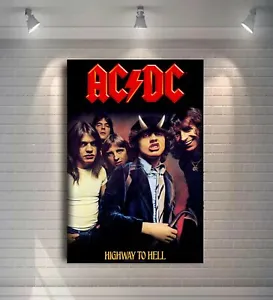 ACDC HIGHWAY TO HELL ROCK WALL ART DEEP WRAPPED FRAMED CANVAS OR POSTER PRINT - Picture 1 of 2
