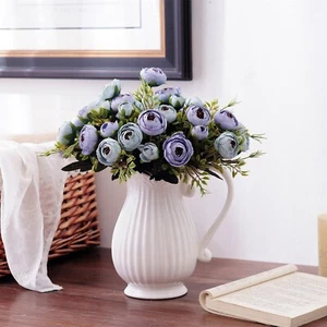 Modern Flower Vase for Home Decor, 8 Inch Ceramic Vase with Handle for Shelf ... - Picture 1 of 6