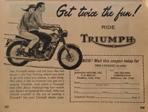 Oldtimer Triumph Motorrad Werbung - Bild 1 von 5