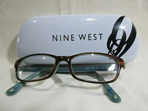 Nine West Womens Eyeglass Brown/Blue Frames NW437  OFM1 135 in White Hard Case - Picture 1 of 4