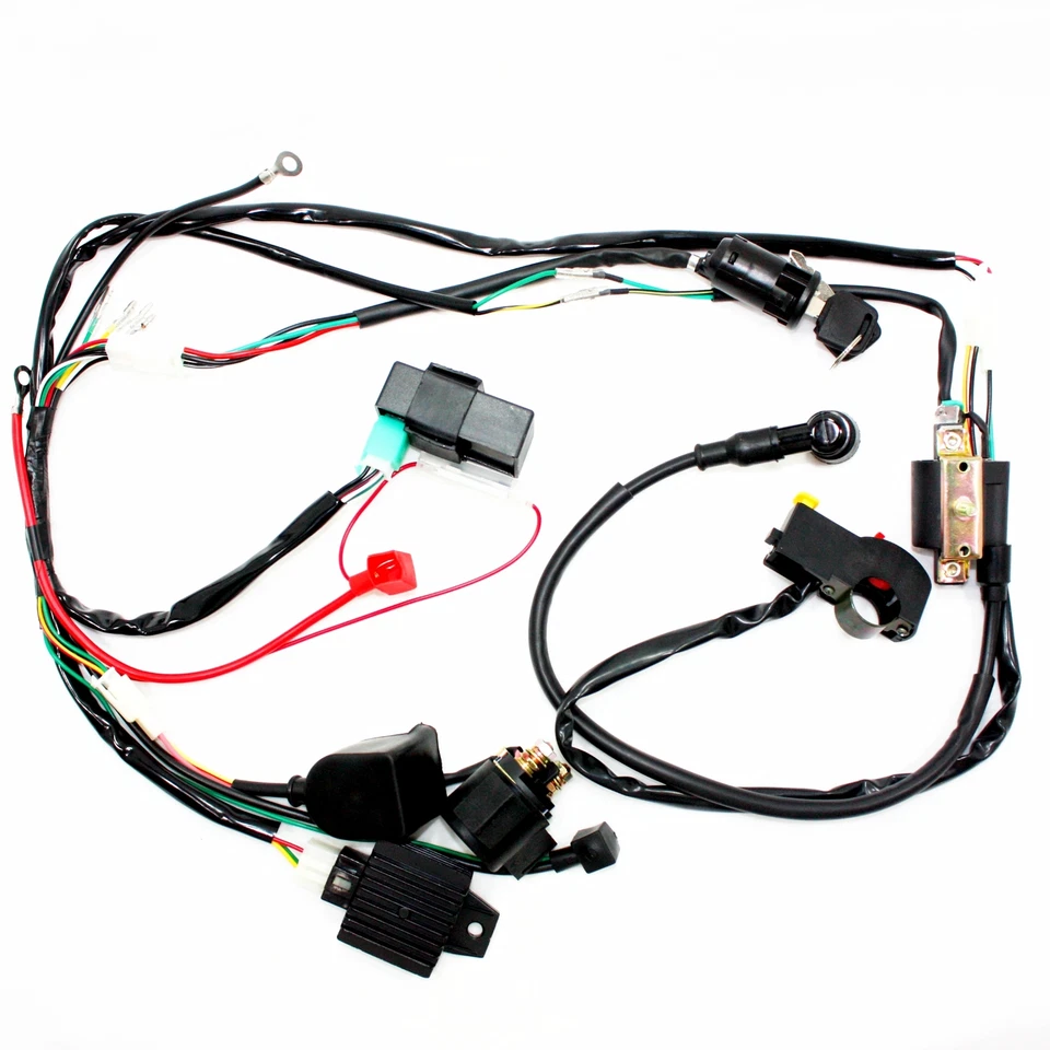 Complete Electric Start Engine Wiring Harness Loom 110 125cc Quad Bike ATV Buggy - Image 1 of 4