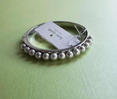kate spade- pearly delight - grey multi pearl - hinge bangle bracelet-NWT- $98 - Image 1 of 4