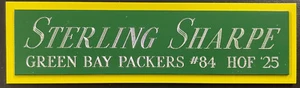 STERLING SHARPE PACKERS NAMEPLATE AUTOGRAPH SIGNED FOOTBALL-HELMET-JERSEY-PHOTO - Picture 1 of 8