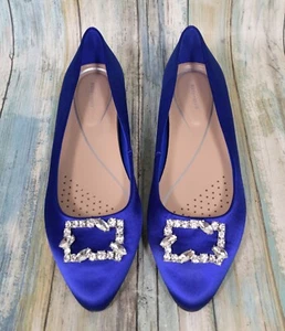 Easy Spirit Carisma Women's Size 9.5 Wide Dress Pumps Blue Satin Block Heels New - Picture 1 of 13