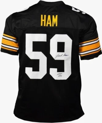 Jack Ham Signed HOF 88 Custom Black Football Jersey (JSA) - Image 1 of 4