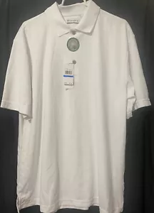 Cubavera solide strukturiertes Polo Polyester klassische Passform weiß Feuchtigkeit neu mit Etikett Größe XL RS - Bild 1 von 6