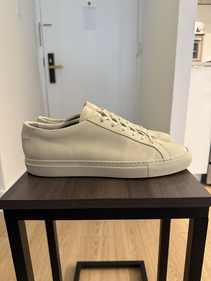 Common Projects Achilles Low Tofu Size 44 US 11 Off White Beige Leather  - Image 1 of 4