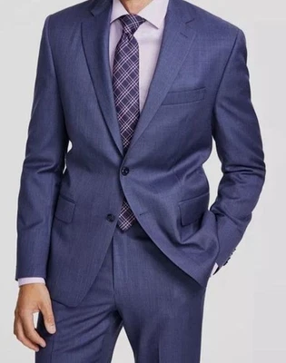 Michael Kors Men's Blue Stretch Wool Jacket Pants 2-Piece Suit Size 40R 34W 32L - Image 1 of 4