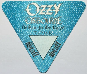 * OZZY OSBOURNE * - PASE SATINADO ENTRE BASTIDORES - 1988 - 1989 - SIN DESCANSO PARA LOS MALVADOS - Imagen 1 de 1