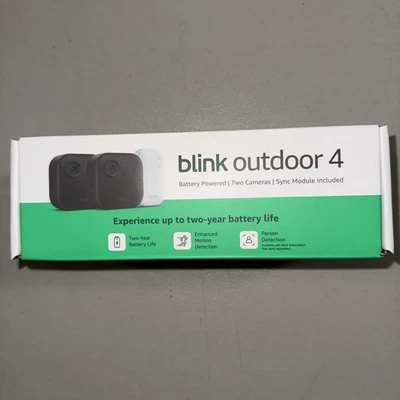 Blink Outdoor 4 (4th Gen 2025) Wireless Security Camera + Sync Module, 2 Cameras - Image 1 of 4