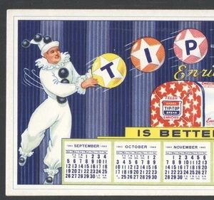 Large TIP~Top Bread Advertising Ink Blotter with Sept 1943 - Feb 1944 Calendar - Picture 1 of 6