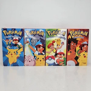 Vintage Pokémon VHS Tapes Set Of 4 90s Pikachu Nintendo Pioneer  - Picture 1 of 12