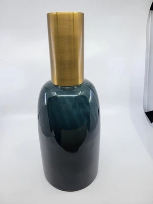 ARTERIORS Huff Optic 海军蓝玻璃和古董黄铜花瓶 6 英寸 L x 15 英寸 H — 第 1/4 张图片