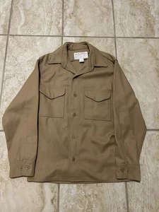 Vintage C.C. Filson Jac Shirt Camel Tan Mens 40 Medium USA 100% Virgin Wool - Picture 1 of 15