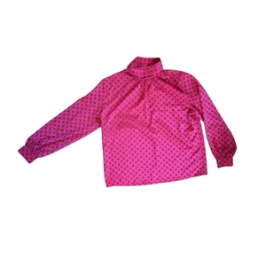 Vintage '80s Country Sophisticates Pendleton Mock Neck Silky Secretary Blouse XL - Picture 1 of 4