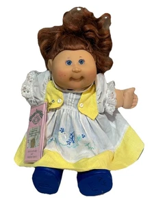 Cabbage Patch (Halie Perla) Junge Puppe blaue Augen braune Haare Geburtsurkunde - Bild 1 von 11