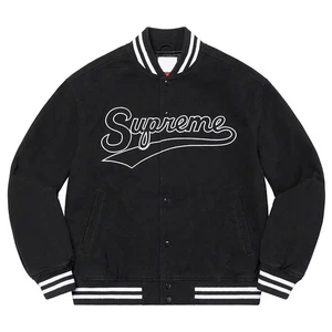 Men's Varsity Letterman Supreme Doughboy Black All Wool Versity Jacket - Picture 1 of 3