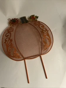 Metal Fall Pumpkin Garden Stake 18” Tall Includes Stakes - Picture 1 of 5