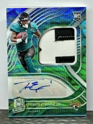2021 Panini Spectra FOTL Travis Etienne Silver Wave RPA /25 Auto RC Jaguars SSP - Image 1 of 2