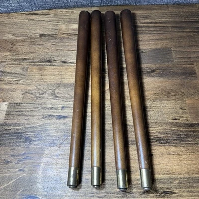 "4 patas cónicas modernas vintage de mediados de siglo con tapas de latón de 15 1/4""" Foto 1 de 4