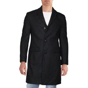 Nautica Mens Gray Wool Blend Midi Overcoat Car Coat Outerwear 42R BHFO 7612 - Picture 1 of 2