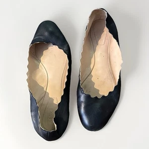 Ballerine Chloe Nappa Smerlata Pelle di Pecora Nero Donna 38,5 US 8 Made in Italy - Foto 1 di 10