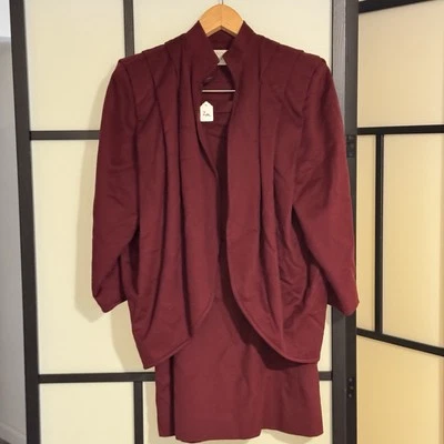 VTG Wool nina ricci Boutique Paris set wine red made in france Suit And Skirt - Image 1 of 4
