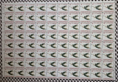 USPS ANGEL & TRUMPET Scott # 1276 80/100  5 cent stamp Sheet OGNH 1965  - Image 1 of 3