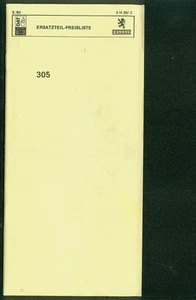 Peugeot 305 DAT documentación lista de precios con denominación de pieza número de pieza 1980 - Imagen 1 de 2
