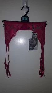 M&S Rosie Cosmos Pink Mix Embroidery & French Lace Suspender UK Size 14 BNWT - Picture 1 of 18