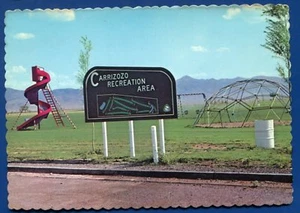 Carrizozo Area Ricreativa Nuovo Messico quasi nuova cartolina cromata - Foto 1 di 2