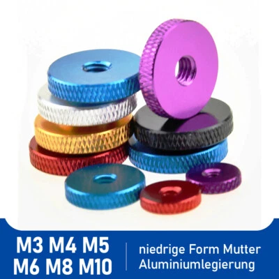M3 M4 M5 M6 M8 M10 Rändelmutter niedrige Form Aluminiumlegierung Rändelmuttern - Bild 1 von 4