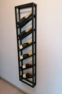Wall Mounted Wine Rack, Modern Wine Rack, Steel Wine Rack, 6 Bottles - Picture 1 of 1