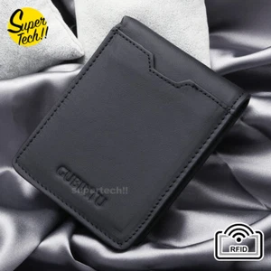 Bifold Credit Card Holder Genuine Leather Wallet Slim Mens RFID Blocking Purse - Picture 1 of 8