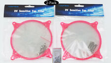 2-Pack: NEW Lamptron 120mm UV Sensitive RED Fan Filter / Finger Guard + Screws