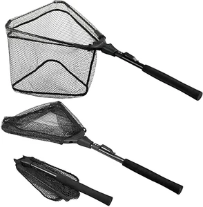 PLUSINNO Fishing Net Fish Landing Net, Foldable Collapsible Telescopic Pole Hand - Picture 1 of 7