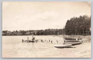 RPPC Minong WI Kids Sand Swimming Beach at Log Cabin Resort, Little Gilmore Lake - Picture 1 of 4