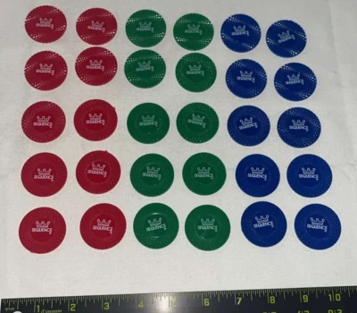 Jumbo Sequence Big Box Edition Game Replacement Parts RED BLUE GREEN CHIPS ONLY - Image 1 of 3