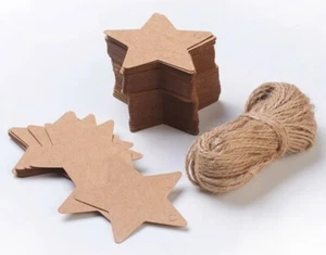 Kraftpapier Geschenkanhänger Etiketten Preisschilder Stern 50 Stück Weihnachten - Bild 1 von 1