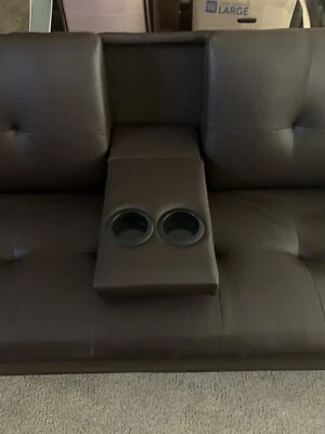 Best Choice Products Modern Faux Leather Fold Down Convertible Futon Sofa Bed... - Image 1 of 3