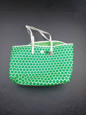  Bolso grande Michael Kors de lona recubierta punto blanco y verde Foto 1 de 4