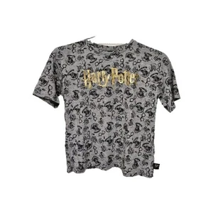 Harry Potter Short Sleeve Top Size Primark 12-13 Yrs Gray Black Gold NWOT - Picture 1 of 10