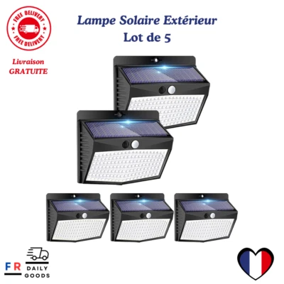 Lampe Solaire Extérieur Détecteur De Mouvement【Lot De 5 De 138LED】 Lumière Étanc - Photo 1/4