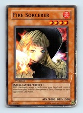 Fire Sorcerer LON-036 1st Edition Common Yugioh Card c13 ~ Damaged