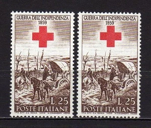 #206 - Repubblica - 25 lire Guerra Indipendenza, 1959 - Nuovo (** MNH) / Varietà - Picture 1 of 1