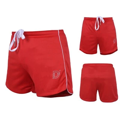 DEFY NEW MENS WORKOUT GYM TRAINING SPORTS RUNNING CASUAL FITNESS SHORTS RED - Image 1 of 4