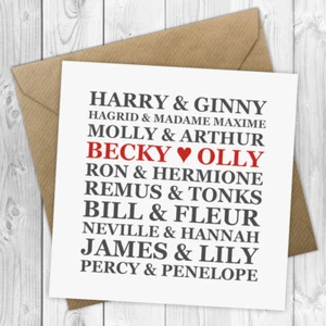 Personalised Harry Potter wedding card / anniversary card / Valentines day PC003 - Picture 1 of 12