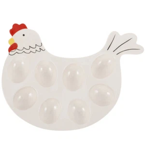 Eier-Serviertablett Eierteller Aus Keramik Schäler Behälter Baby - Bild 1 von 12