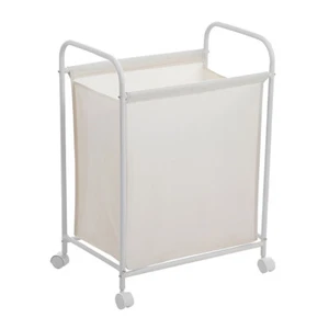 Wheeled Laundry Hamper Handles Storage Fabric Basket Washing Clothes Rolling Bag - Picture 1 of 4
